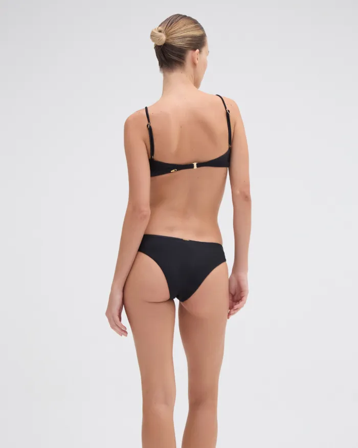 Women Matching Sets PatBO EMBROIDERED BIKINI TOP Black