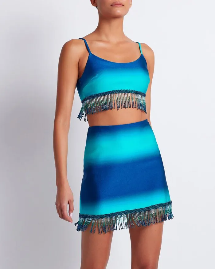 Women Matching Sets PatBO OMBRE BEADED CROPPED TOP FINAL SALE High Tide