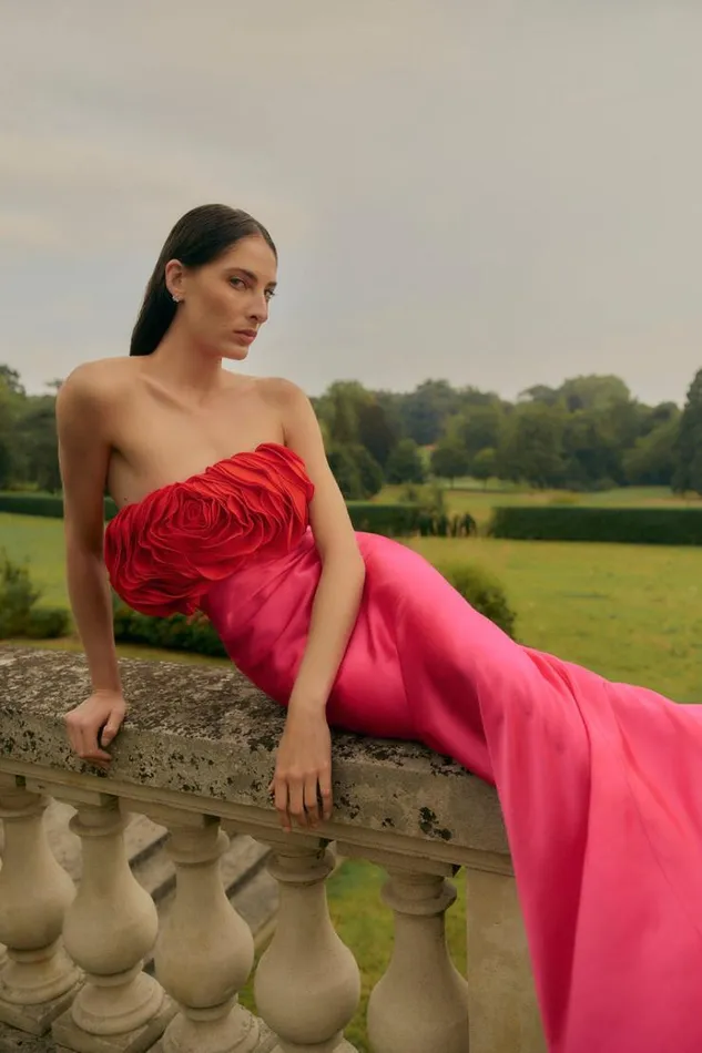 Women Maxi Dresses Rachel Gilbert Fiorella Gown FuschiaRed Women Maxi Dresses Rachel Gilbert Fiorella Gown FuschiaRed