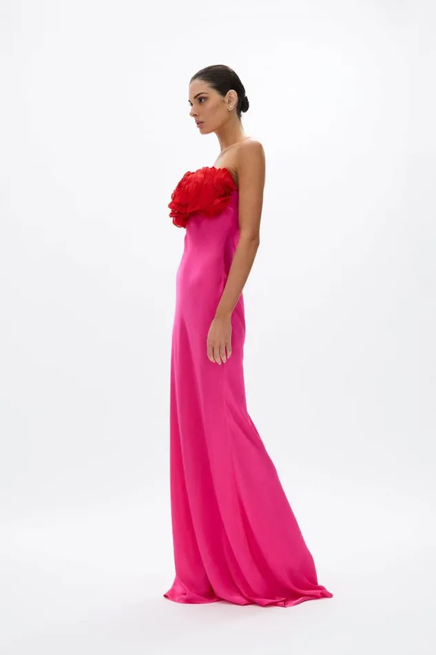 Women Maxi Dresses Rachel Gilbert Fiorella Gown FuschiaRed Women Maxi Dresses Rachel Gilbert Fiorella Gown FuschiaRed