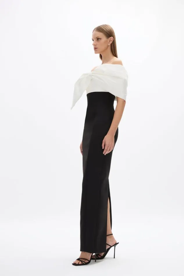 Women Maxi Dresses Rachel Gilbert Kace Gown In BlackIvory Women Maxi Dresses Rachel Gilbert Kace Gown In BlackIvory