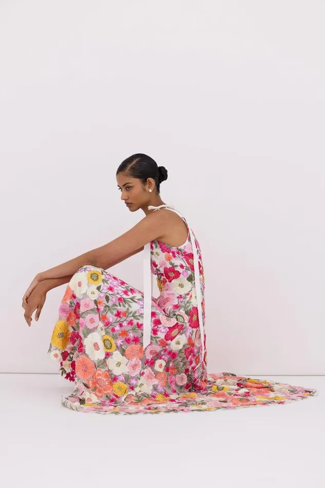 Women Maxi Dresses Rachel Gilbert Nya Gown PinkOrange Women Maxi Dresses Rachel Gilbert Nya Gown PinkOrange