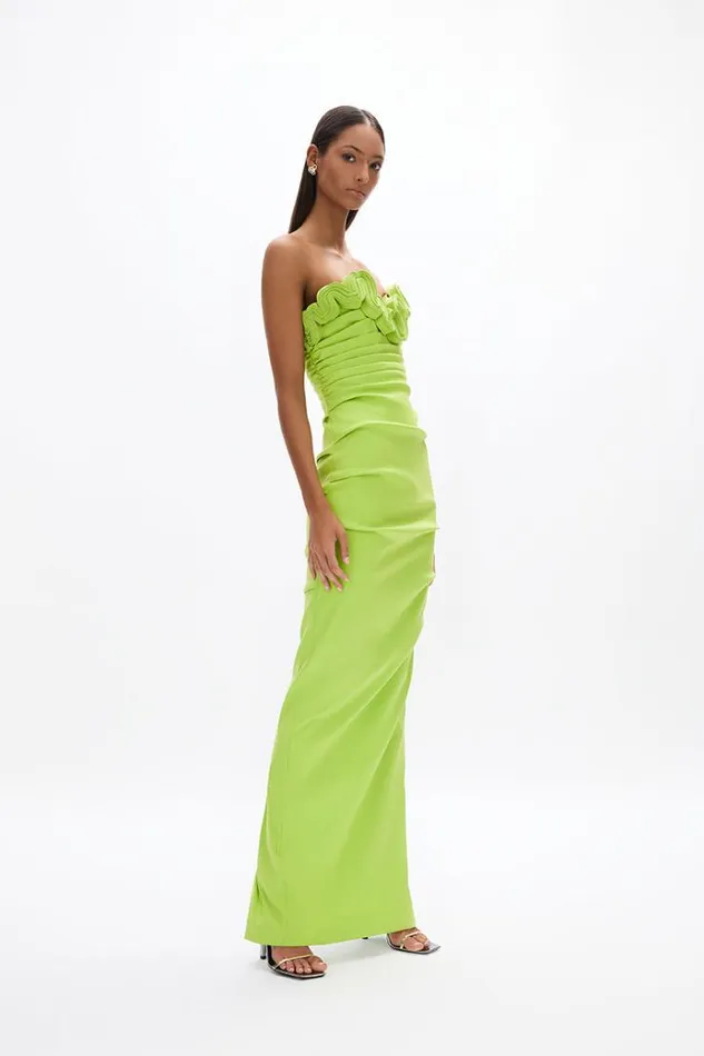 Women Maxi Dresses Rachel Gilbert Ren Gown Lime Women Maxi Dresses Rachel Gilbert Ren Gown Lime