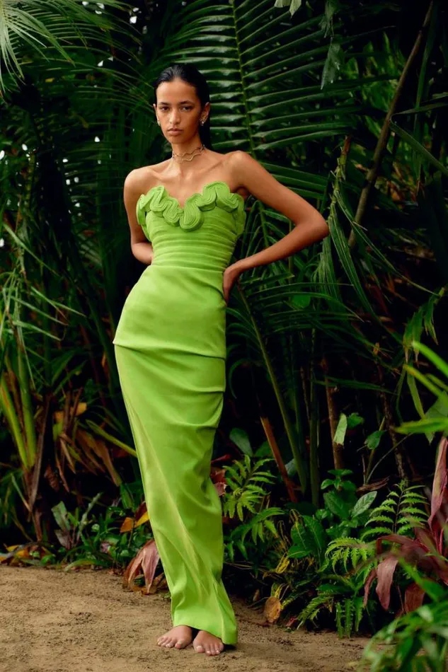Women Maxi Dresses Rachel Gilbert Ren Gown Lime Women Maxi Dresses Rachel Gilbert Ren Gown Lime