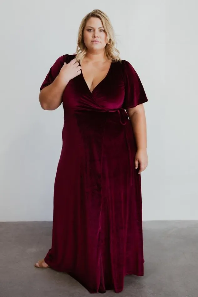 Women Meghan Velvet Wrap Maxi Dress Mulberry Baltic Born Bump Friendly Women Meghan Velvet Wrap Maxi Dress Mulberry Baltic Born Bump Friendly