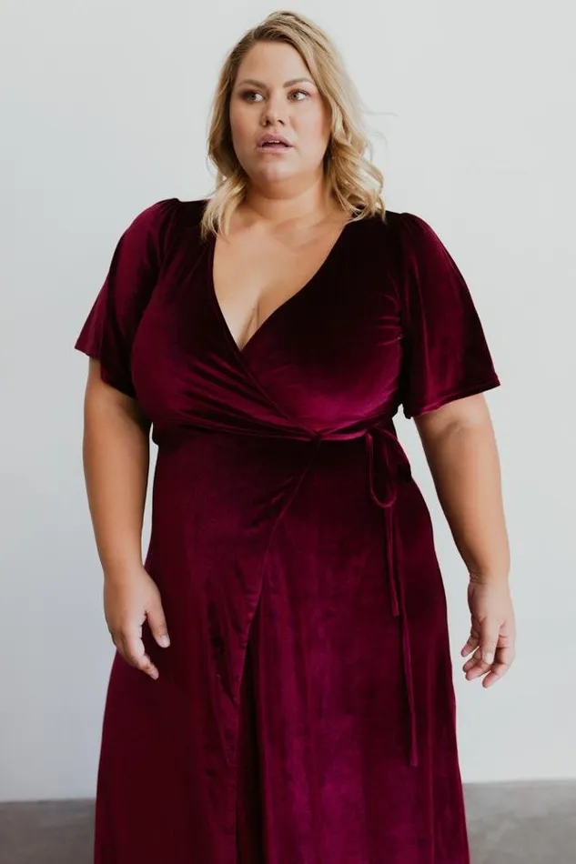 Women Meghan Velvet Wrap Maxi Dress Mulberry Baltic Born Bump Friendly Women Meghan Velvet Wrap Maxi Dress Mulberry Baltic Born Bump Friendly