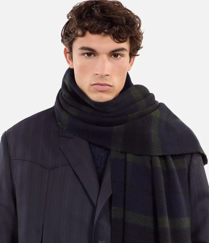 WomenMen Checked Wool Scarf THE KOOPLES Hats and Scarves