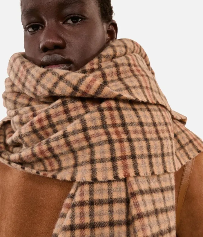 WomenMen Checked Wool Scarf THE KOOPLES Hats and Scarves