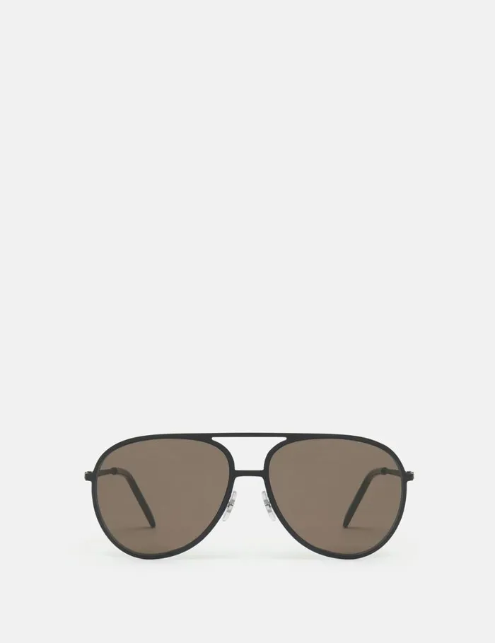 Women Metal Aviator Sunglasses Matte Black Stella McCartney Sunglasses