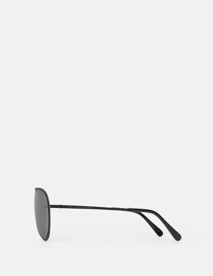 Women Metal Aviator Sunglasses Matte Black Stella McCartney Sunglasses Women Metal Aviator Sunglasses Matte Black Stella McCartney Sunglasses