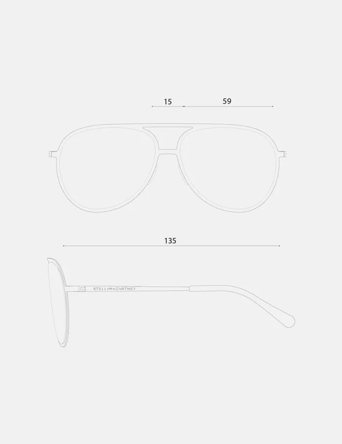 Women Metal Aviator Sunglasses Matte Black Stella McCartney Sunglasses Women Metal Aviator Sunglasses Matte Black Stella McCartney Sunglasses