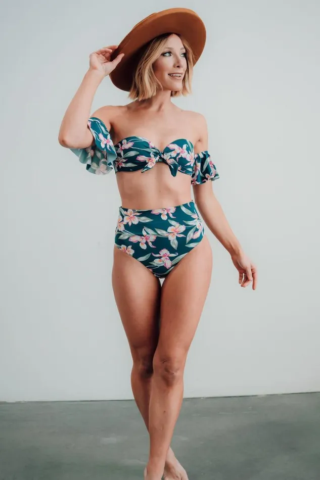 Women Miami Bikini Top Topaz Floral Baltic Born Bikini