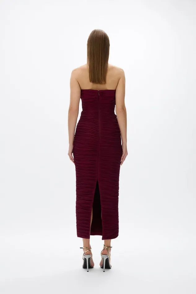 Women Midi Dresses Rachel Gilbert Jensen Dress Merlot Women Midi Dresses Rachel Gilbert Jensen Dress Merlot