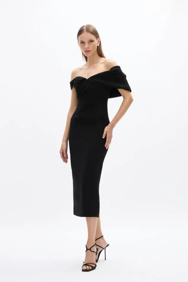Women Midi Dresses Rachel Gilbert Mattie Dress Black