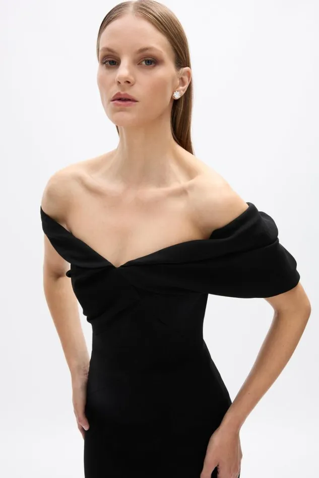 Women Midi Dresses Rachel Gilbert Mattie Dress Black Women Midi Dresses Rachel Gilbert Mattie Dress Black