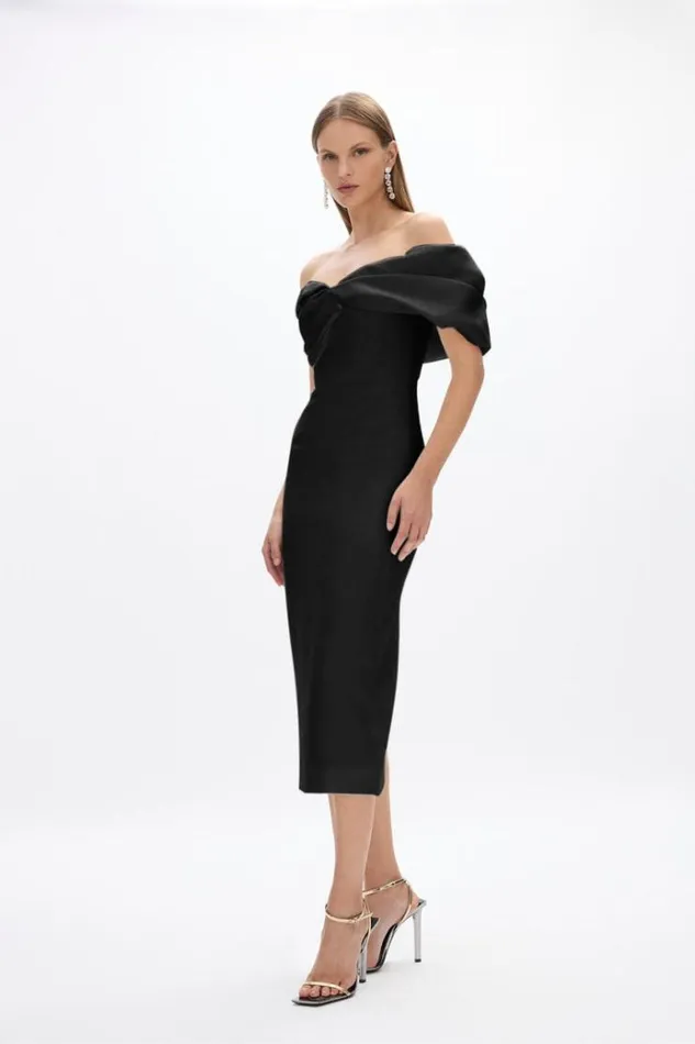 Women Midi Dresses Rachel Gilbert Mattie Dress Black Women Midi Dresses Rachel Gilbert Mattie Dress Black