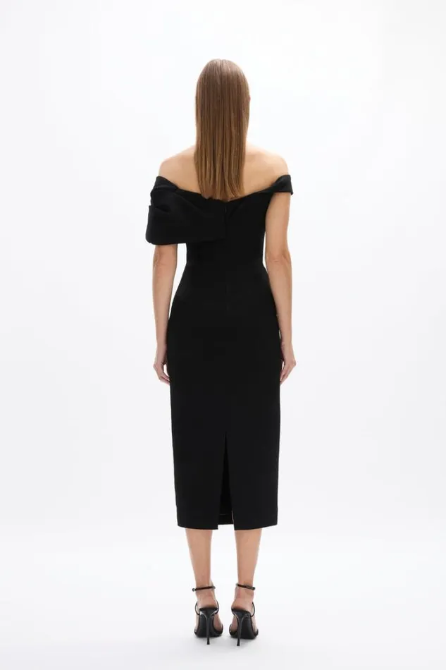 Women Midi Dresses Rachel Gilbert Mattie Dress Black Women Midi Dresses Rachel Gilbert Mattie Dress Black