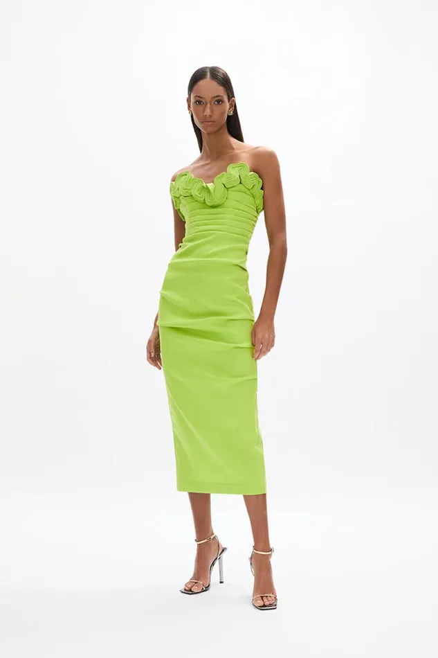 Women Midi Dresses Rachel Gilbert Ren Dress Lime