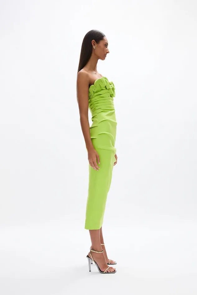 Women Midi Dresses Rachel Gilbert Ren Dress Lime Women Midi Dresses Rachel Gilbert Ren Dress Lime