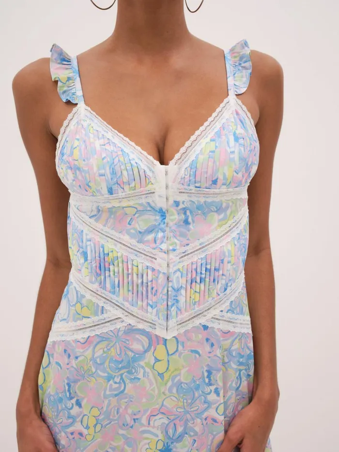 Women Midsummer Floral Slip Dress Blue For Love and Lemons Lingerie Women Midsummer Floral Slip Dress Blue For Love and Lemons Lingerie