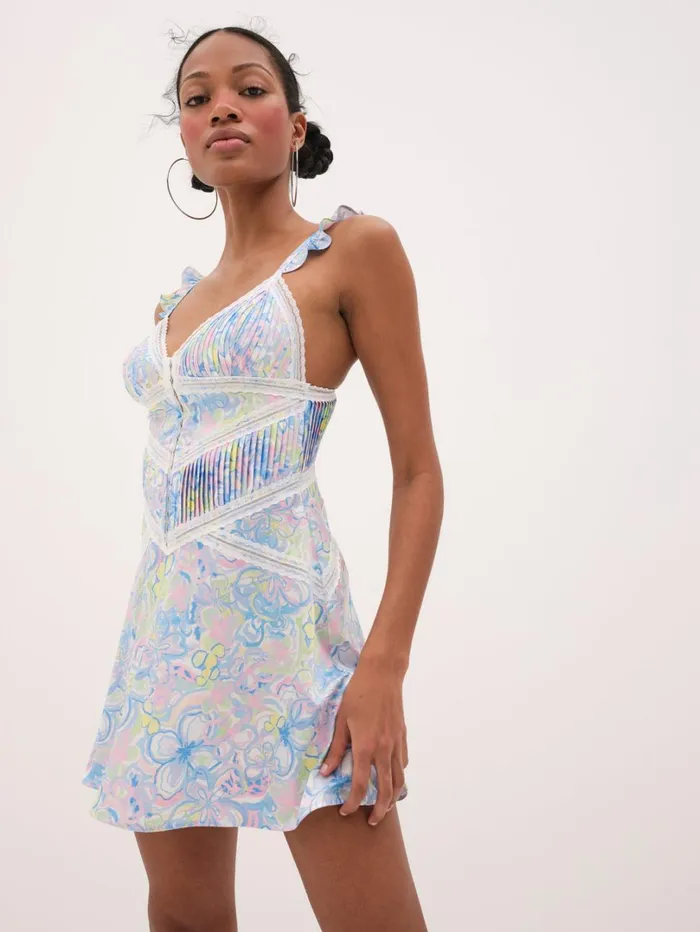 Women Midsummer Floral Slip Dress Blue For Love and Lemons Lingerie Women Midsummer Floral Slip Dress Blue For Love and Lemons Lingerie
