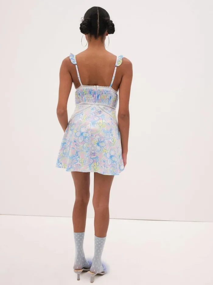 Women Midsummer Floral Slip Dress Blue For Love and Lemons Lingerie Women Midsummer Floral Slip Dress Blue For Love and Lemons Lingerie