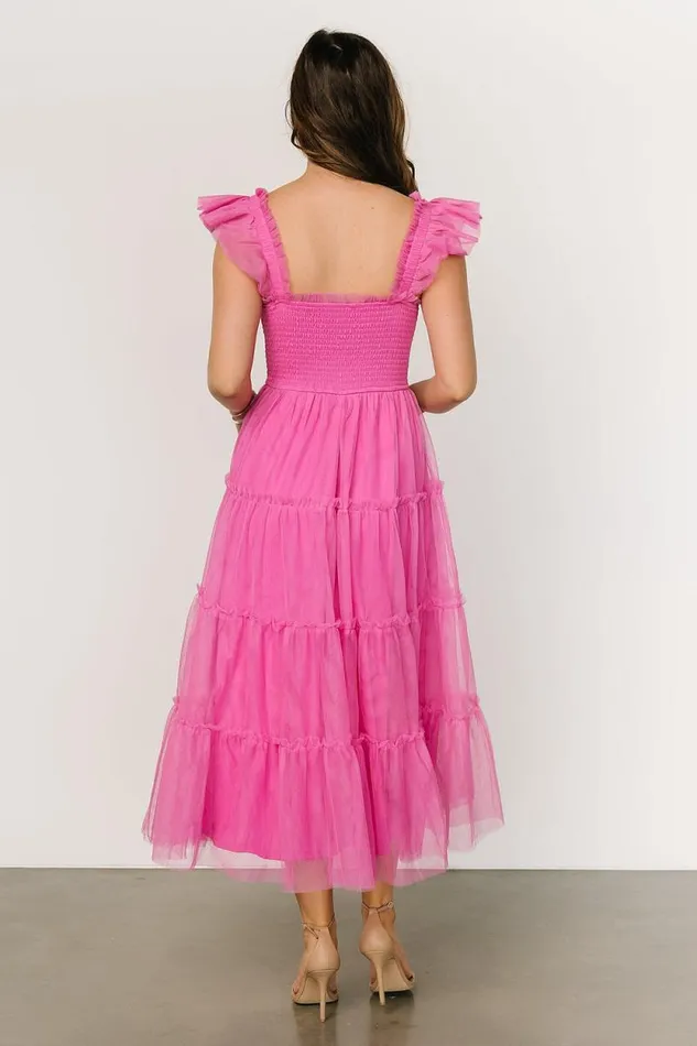 Women Mindi Tulle Midi Dress Pink Baltic Born Midi Dresses