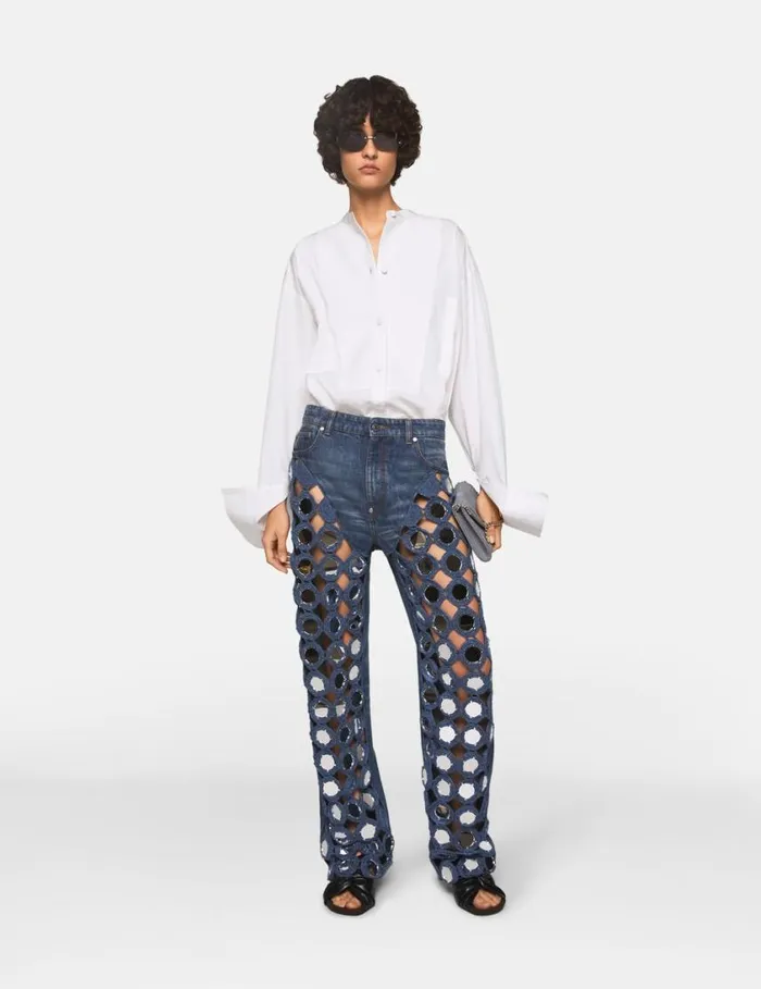 Women MirrorEmbellished HighRise Denim Jeans Vintage Wash Denim Stella McCartney Denim Women MirrorEmbellished HighRise Denim Jeans Vintage Wash Denim Stella McCartney Denim