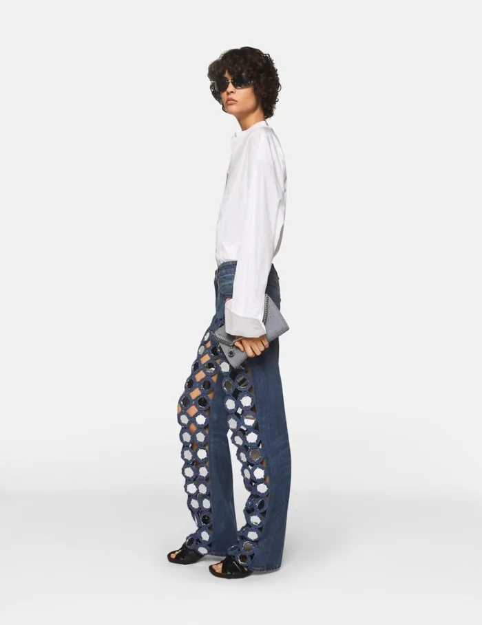Women MirrorEmbellished HighRise Denim Jeans Vintage Wash Denim Stella McCartney Denim Women MirrorEmbellished HighRise Denim Jeans Vintage Wash Denim Stella McCartney Denim