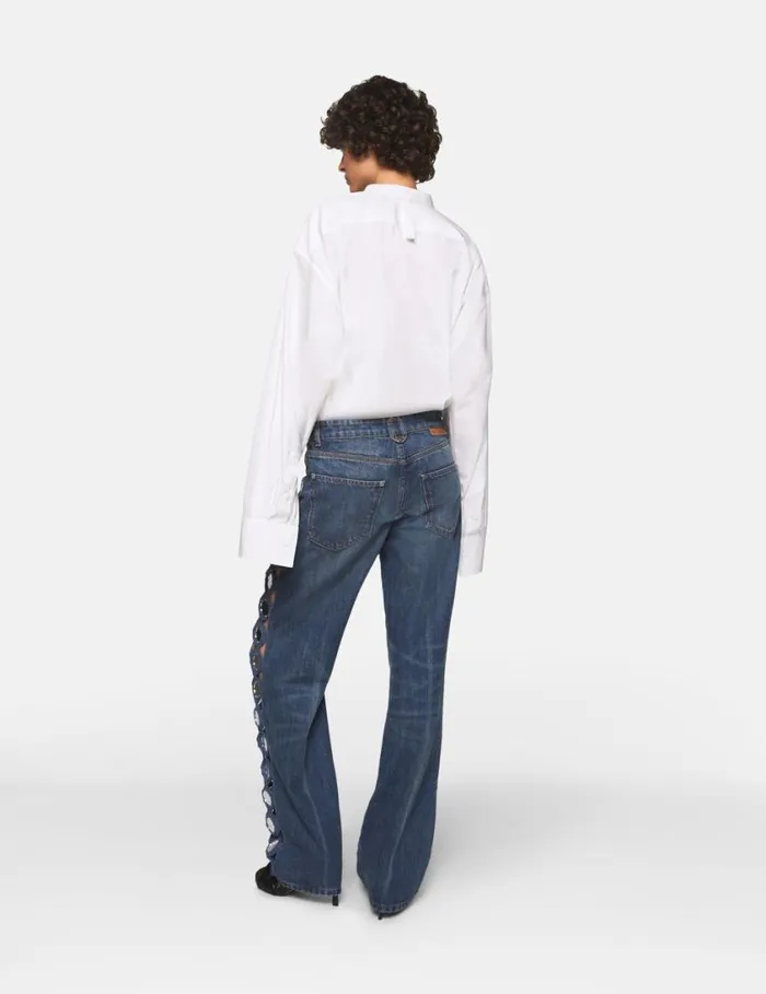 Women MirrorEmbellished HighRise Denim Jeans Vintage Wash Denim Stella McCartney Denim Women MirrorEmbellished HighRise Denim Jeans Vintage Wash Denim Stella McCartney Denim
