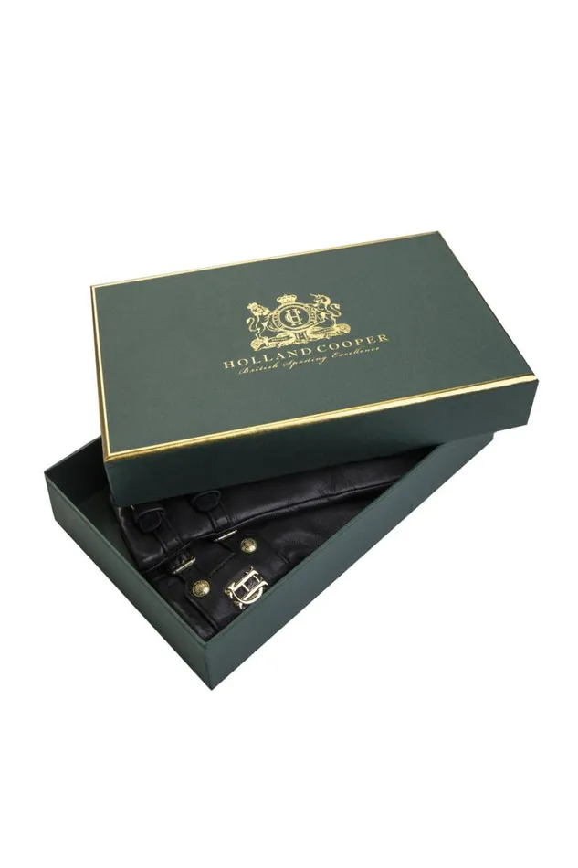 Women Monogram Leather Gloves Black Holland Cooper Gloves Women Monogram Leather Gloves Black Holland Cooper Gloves
