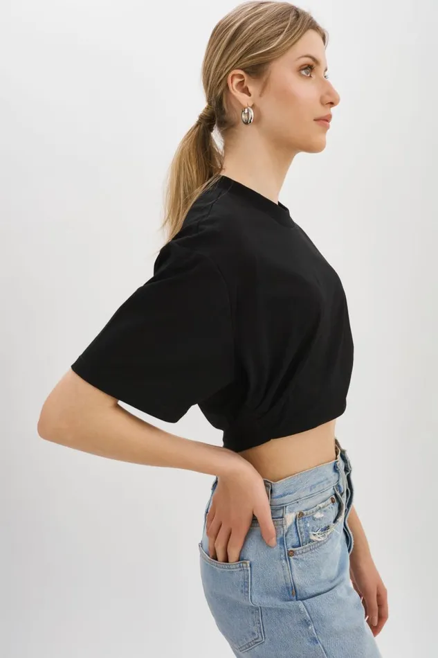 Women NAIA Cropped Tee Black LAMARQUE Tops Women NAIA Cropped Tee Black LAMARQUE Tops