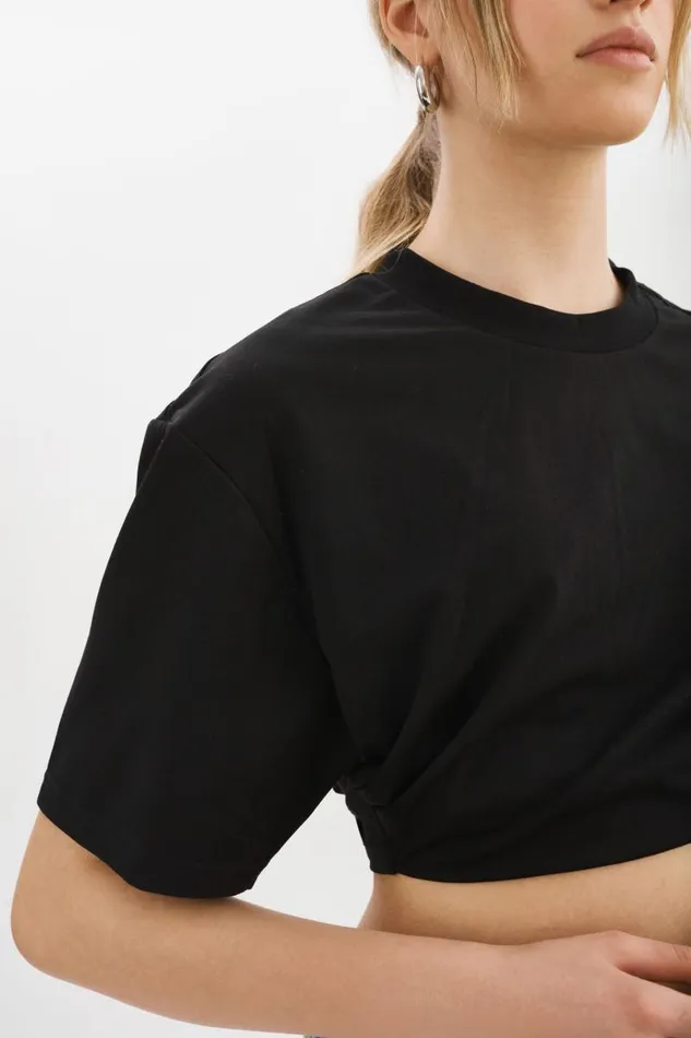 Women NAIA Cropped Tee Black LAMARQUE Tops Women NAIA Cropped Tee Black LAMARQUE Tops