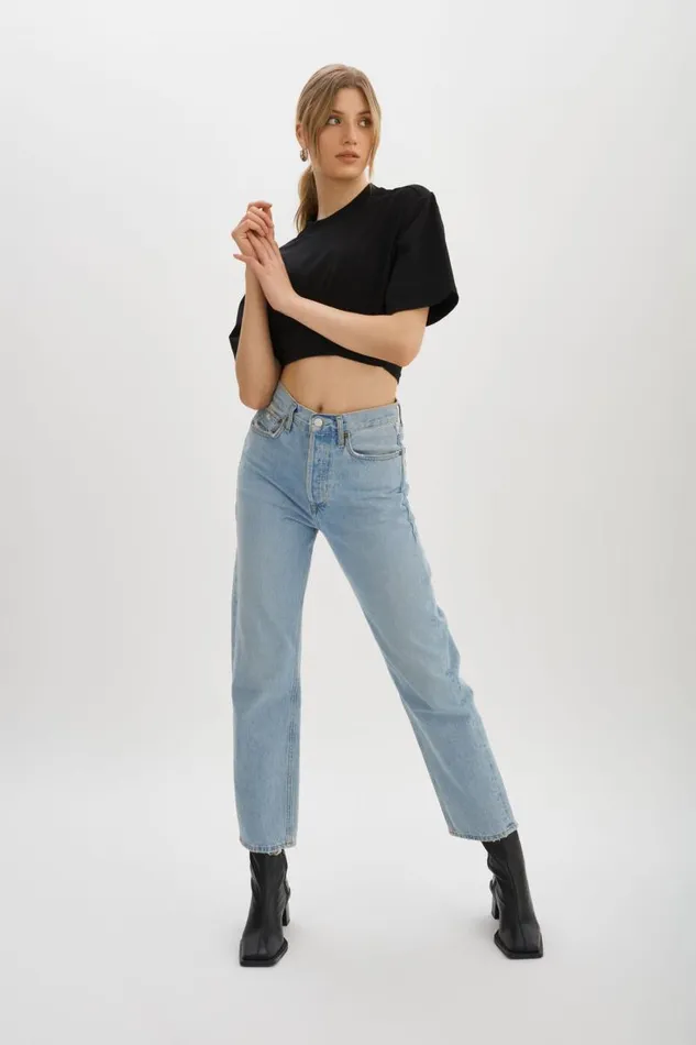 Women NAIA Cropped Tee Black LAMARQUE Tops Women NAIA Cropped Tee Black LAMARQUE Tops