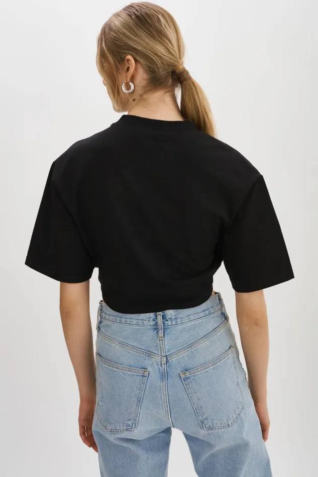 Women NAIA Cropped Tee Black LAMARQUE Tops Women NAIA Cropped Tee Black LAMARQUE Tops