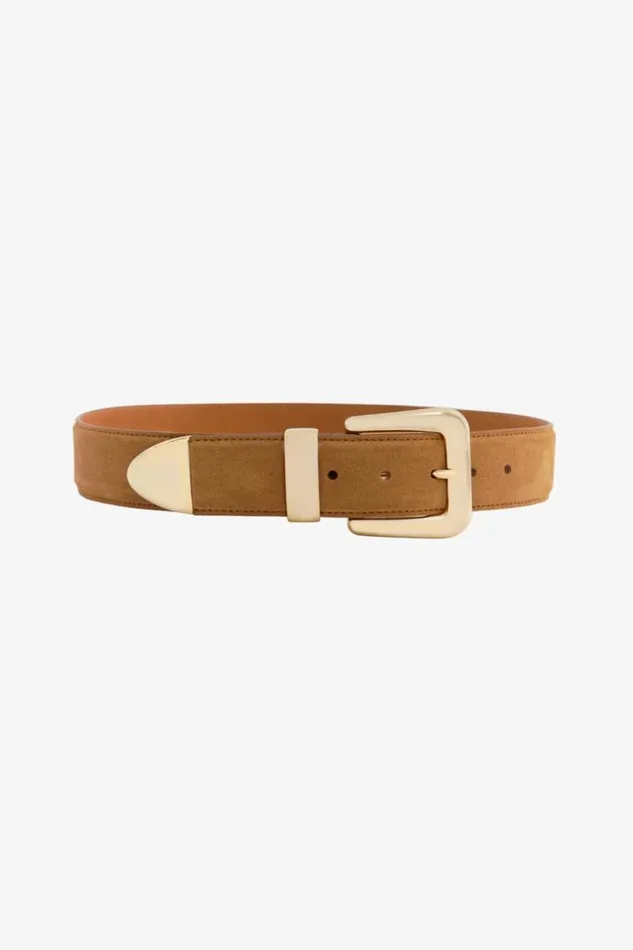 Women NAIROBI Suede Belt Tan LAMARQUE Belts
