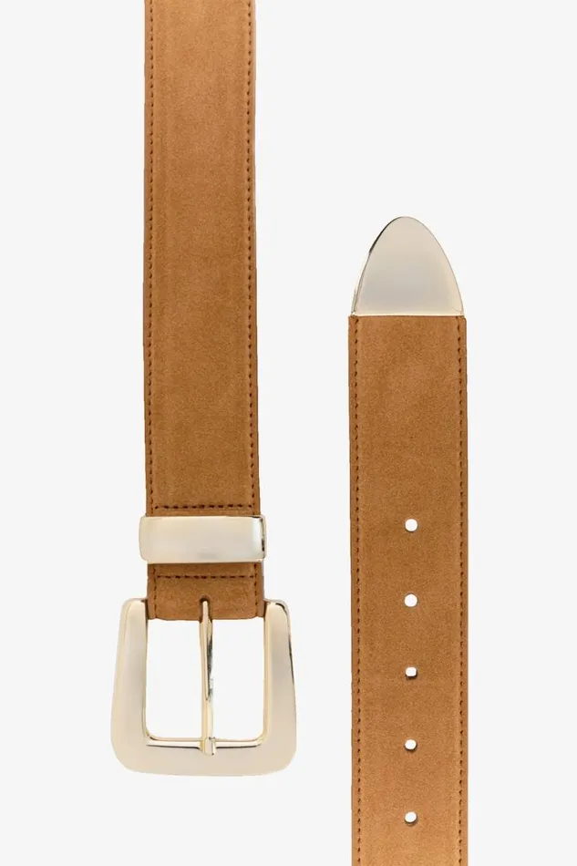 Women NAIROBI Suede Belt Tan LAMARQUE Belts Women NAIROBI Suede Belt Tan LAMARQUE Belts