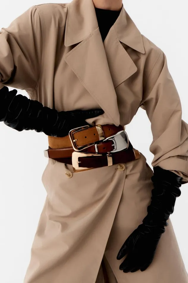 Women NAIROBI Suede Belt Tan LAMARQUE Belts Women NAIROBI Suede Belt Tan LAMARQUE Belts