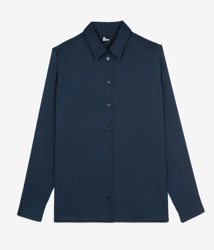 Women Navy Blue Silk Shirt THE KOOPLES Blouses and Shirts