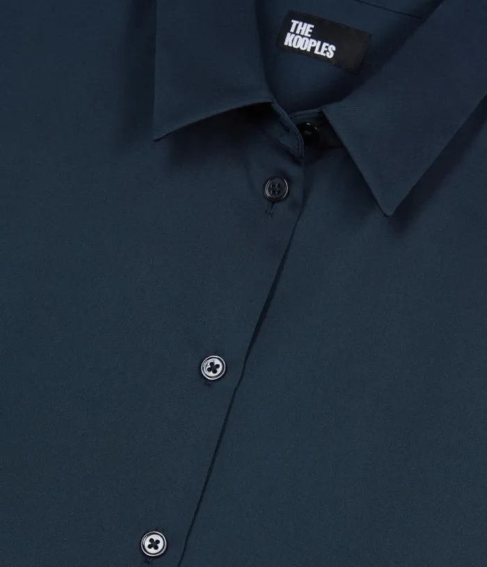 Women Navy Blue Silk Shirt THE KOOPLES Blouses and Shirts