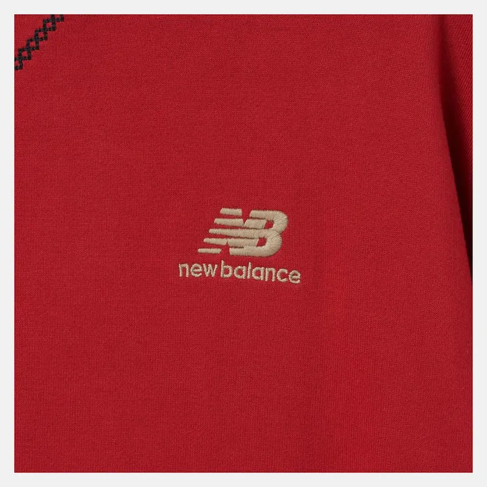 Women NB Athletics Lunar New Year French Terry Crewneck Crimson New Balance Hoodies and Sweatshirts Women NB Athletics Lunar New Year French Terry Crewneck Crimson New Balance Hoodies and Sweatshirts