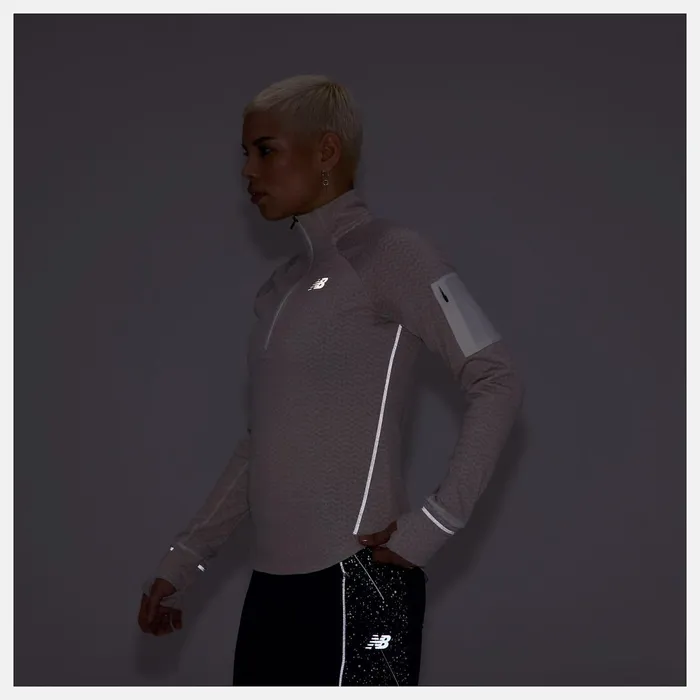 Women NB Heat Grid Half Zip Sea Salt Heather New Balance Hoodies and Sweatshirts Women NB Heat Grid Half Zip Sea Salt Heather New Balance Hoodies and Sweatshirts