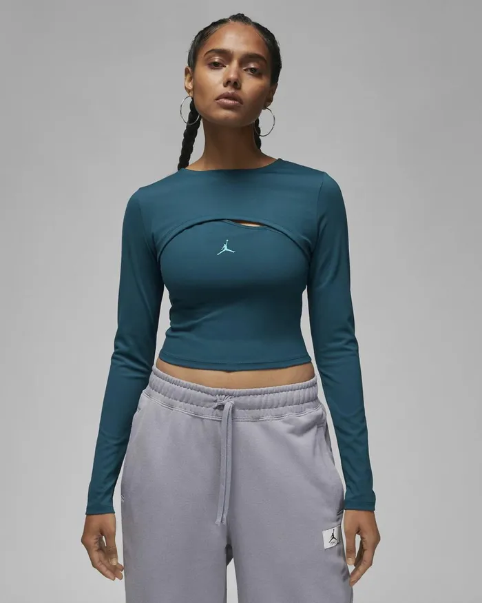 Women Nike All Clothing Jordan Sport Valerian Bluenew Emerald