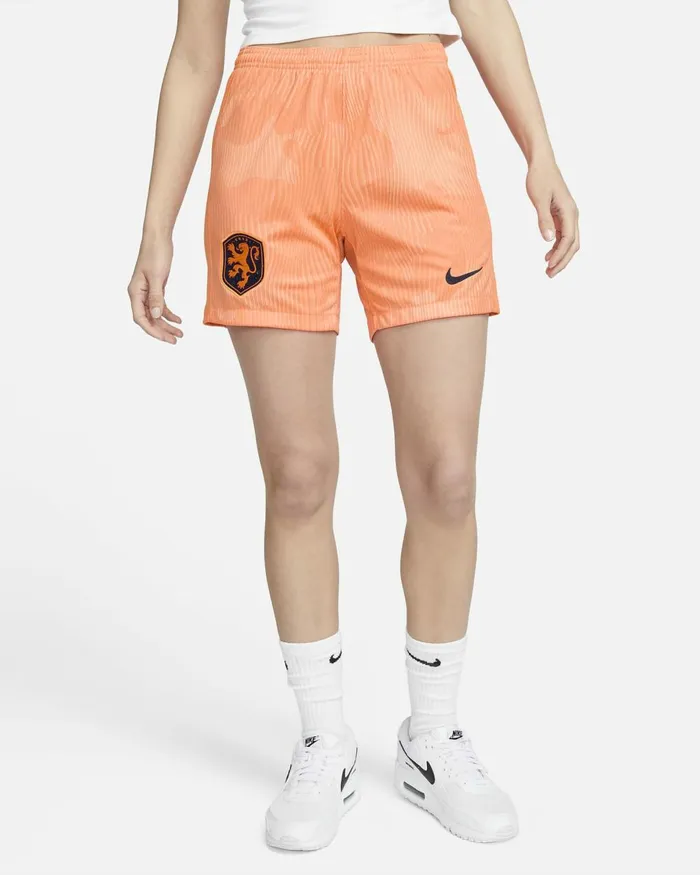 Women Nike All Clothing Netherlands 2023 Stadium Home Conesunset Glowblackened Blue