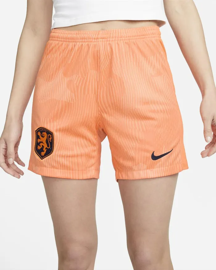 Women Nike All Clothing Netherlands 2023 Stadium Home Conesunset Glowblackened Blue