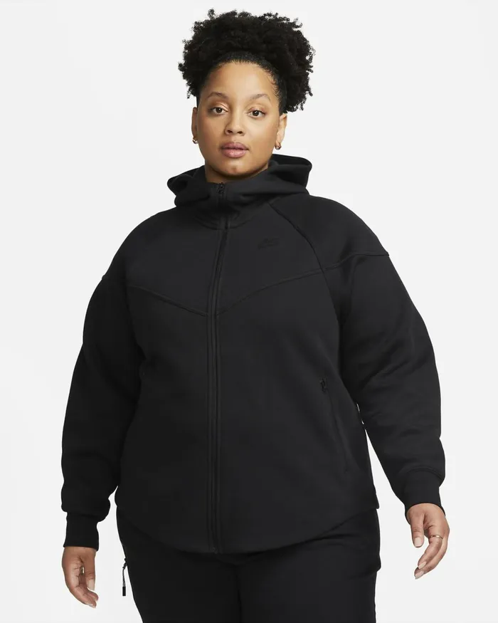 Women Nike All Clothing Sportswear Tech Fleece Windrunner Blackblack