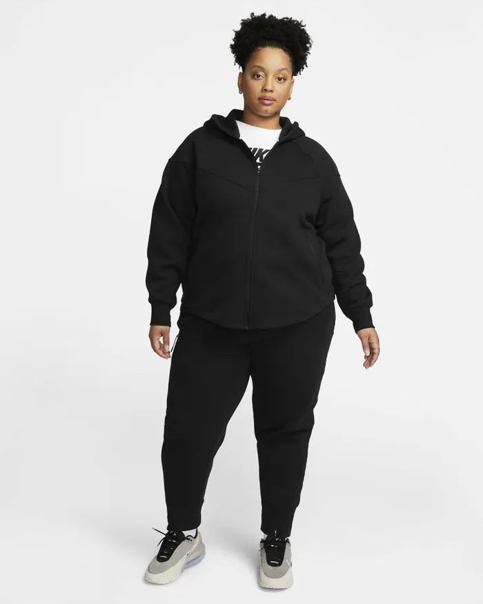 Women Nike All Clothing Sportswear Tech Fleece Windrunner Blackblack