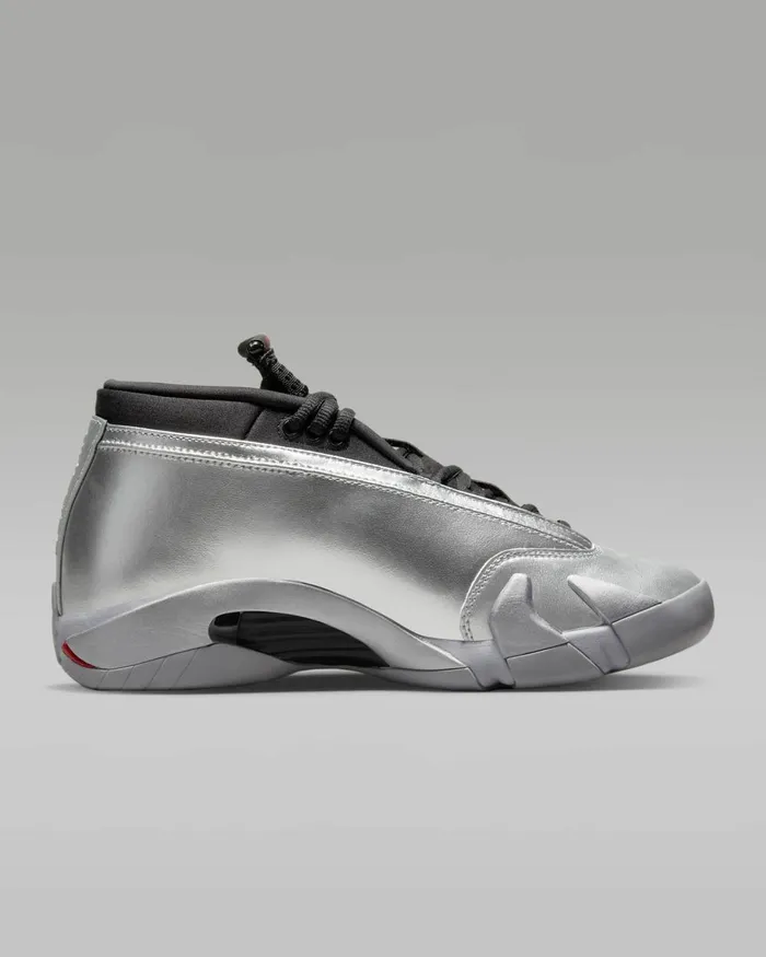 Women Nike All Shoes Air Jordan 14 Retro Low Metallic Silverwolf Greyblackfire Red
