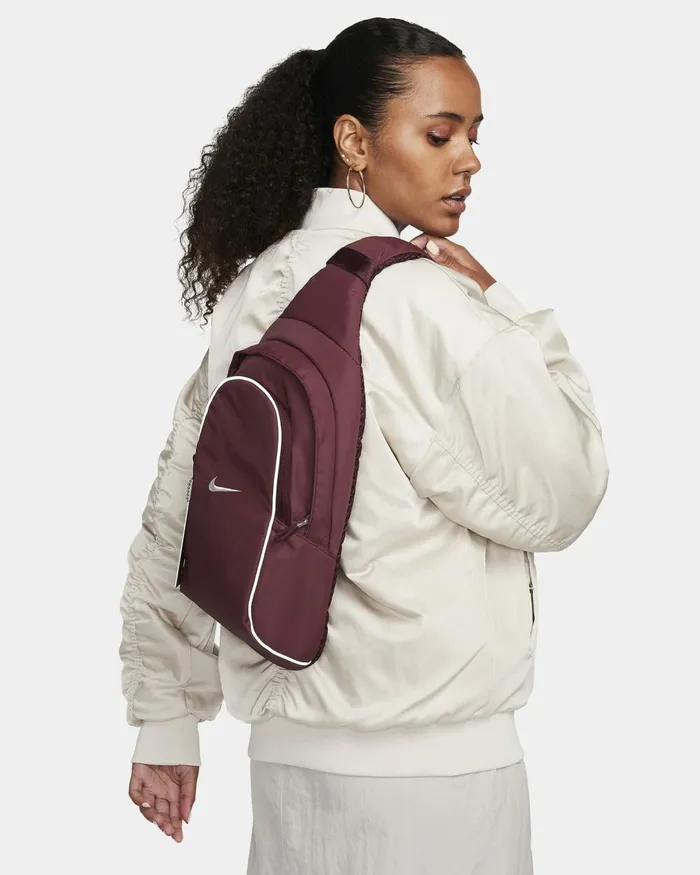 Women Nike Bags And Backpacks Sportswear Essentials Night Maroonnight Maroonmetallic Silver