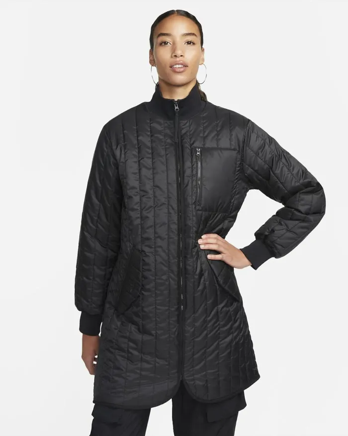 Women Nike Jackets Sportswear ThermaFIT Tech Pack Blacklight Orewood Brownblack